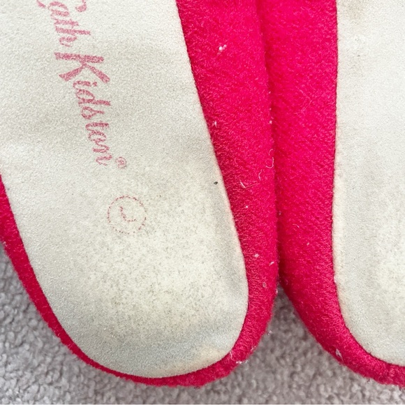 Cath Kidston Red Floral Felt Slippers Size Large - Picture 4 of 5